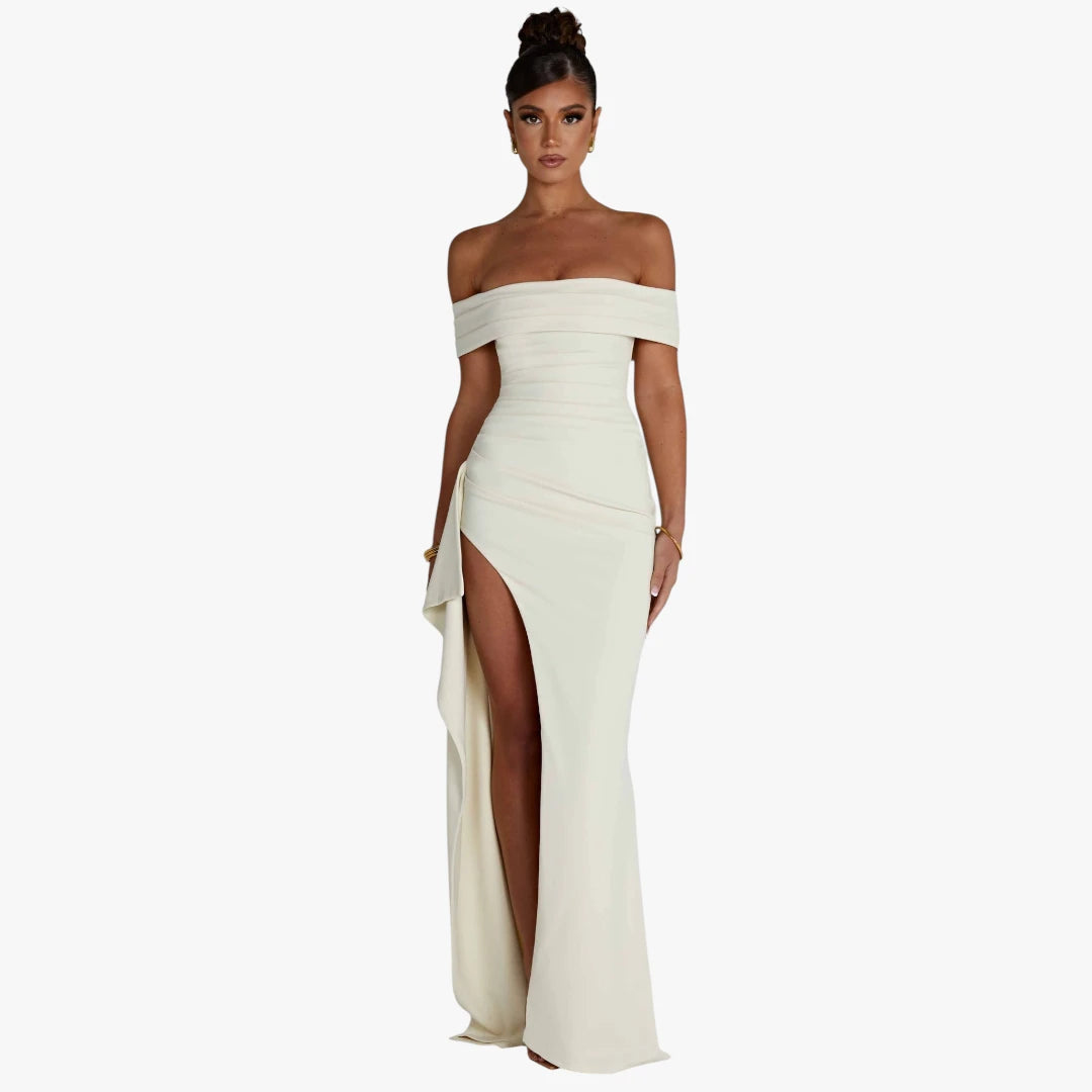 Dame Elegant Maxi Kjole til Bryllup med Off Shoulder