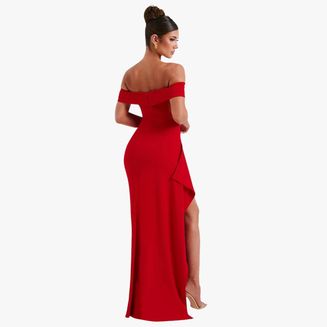 Dame Elegant Maxi Kjole til Bryllup med Off Shoulder