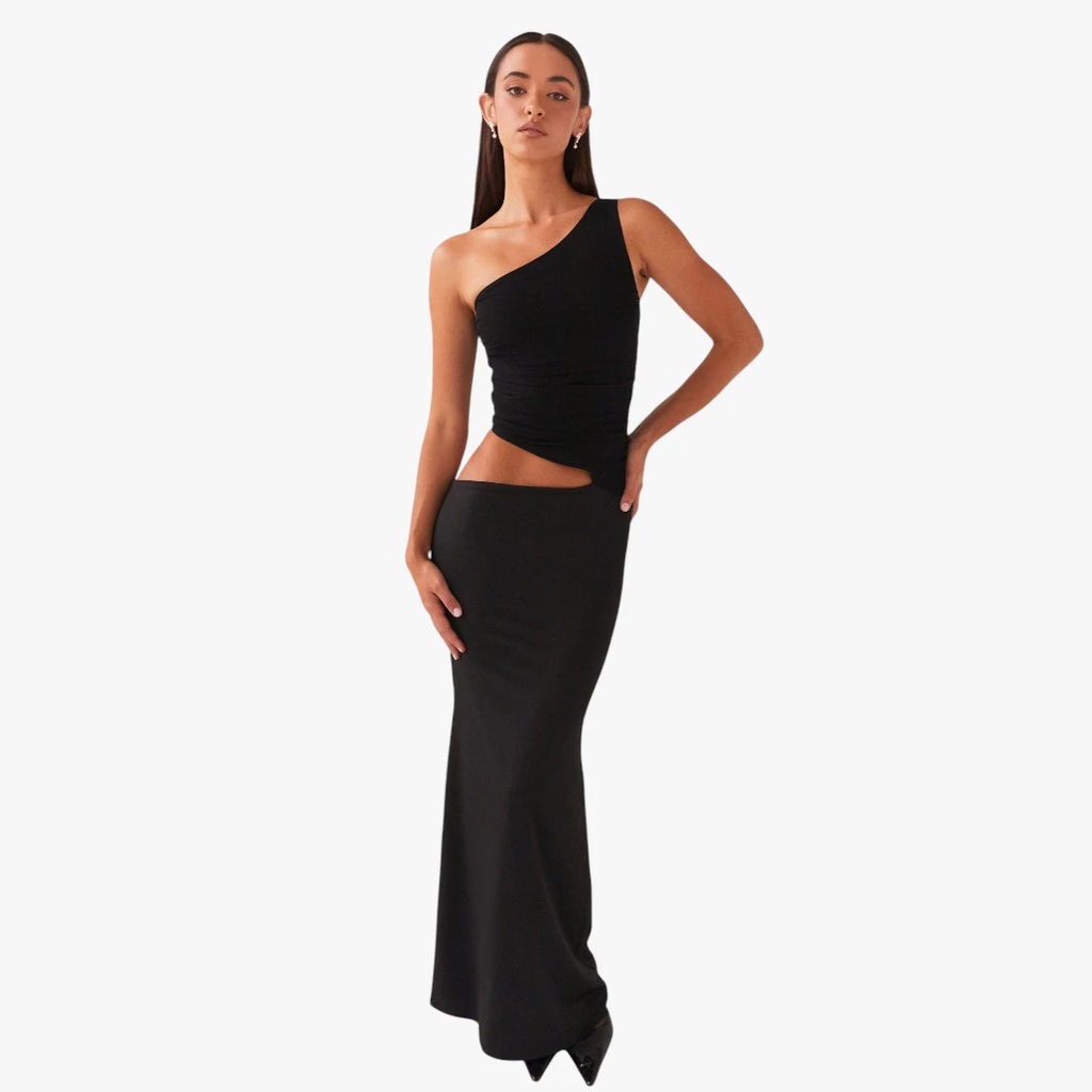 Dame Elegant Maxi Kjole til Bryllup med One Shoulder