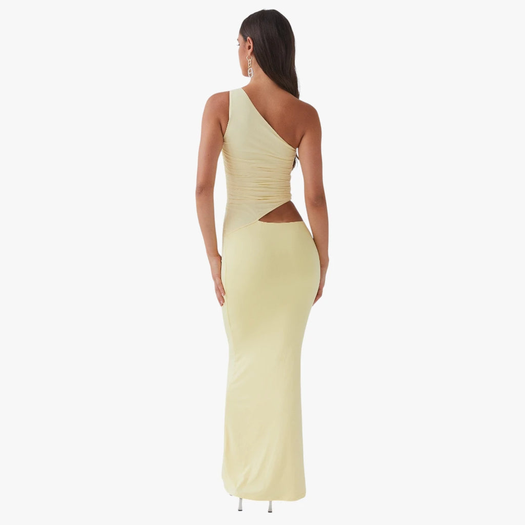 Dame Elegant Maxi Kjole til Bryllup med One Shoulder