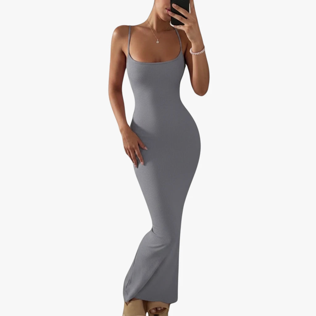 Dame Elegant Maxi Sommerkjole med Åben Ryg