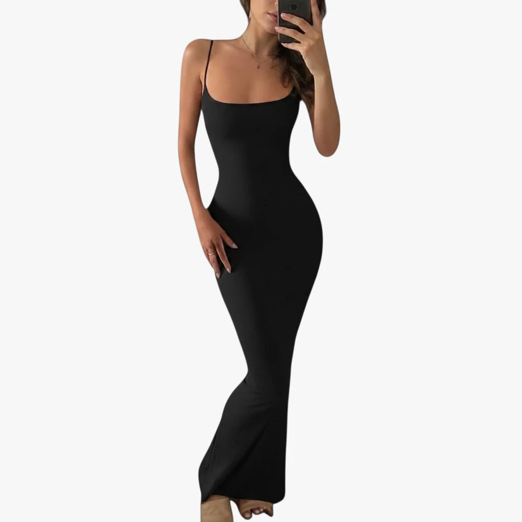 Dame Elegant Maxi Sommerkjole med Åben Ryg