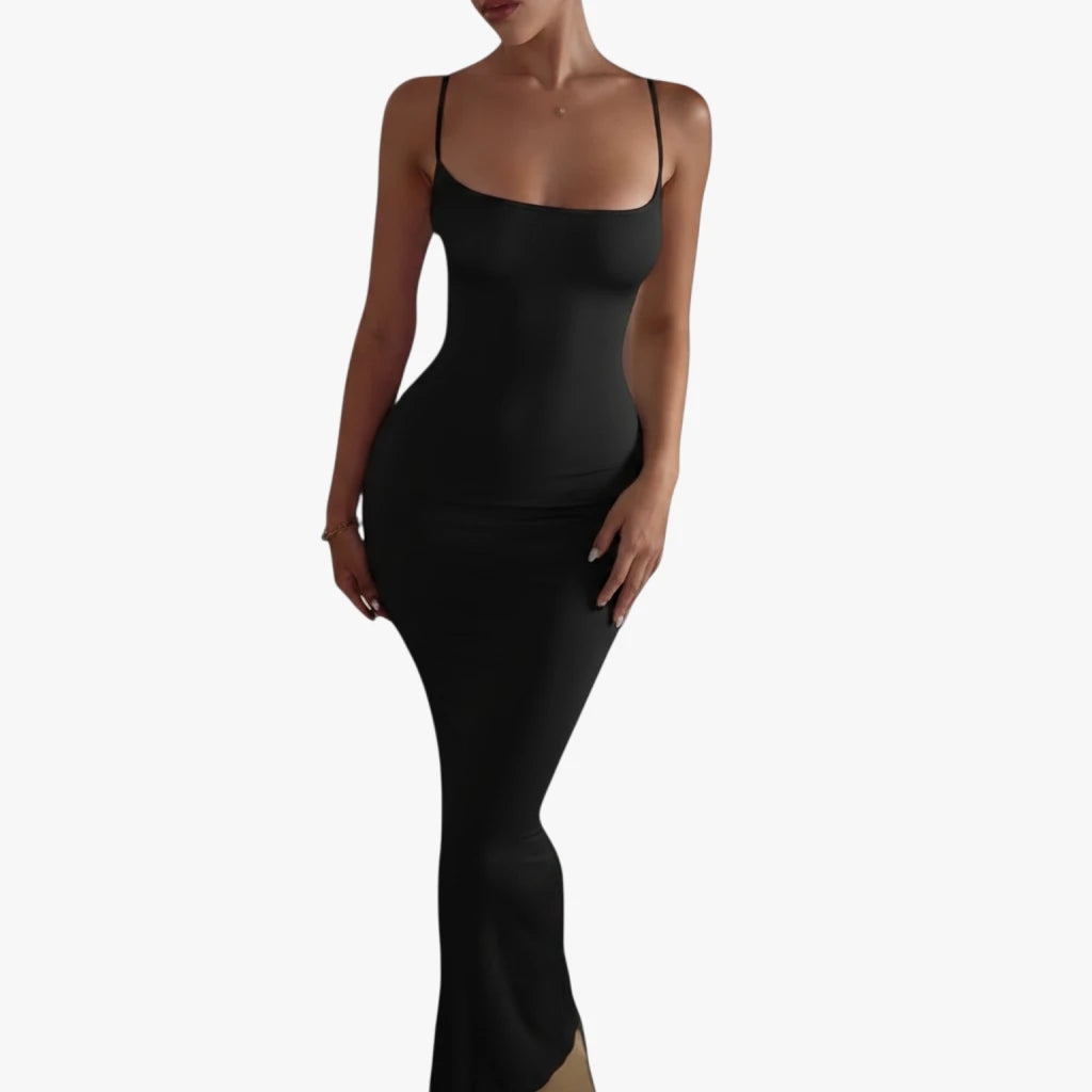 Dame Elegant Maxi Sommerkjole med Åben Ryg