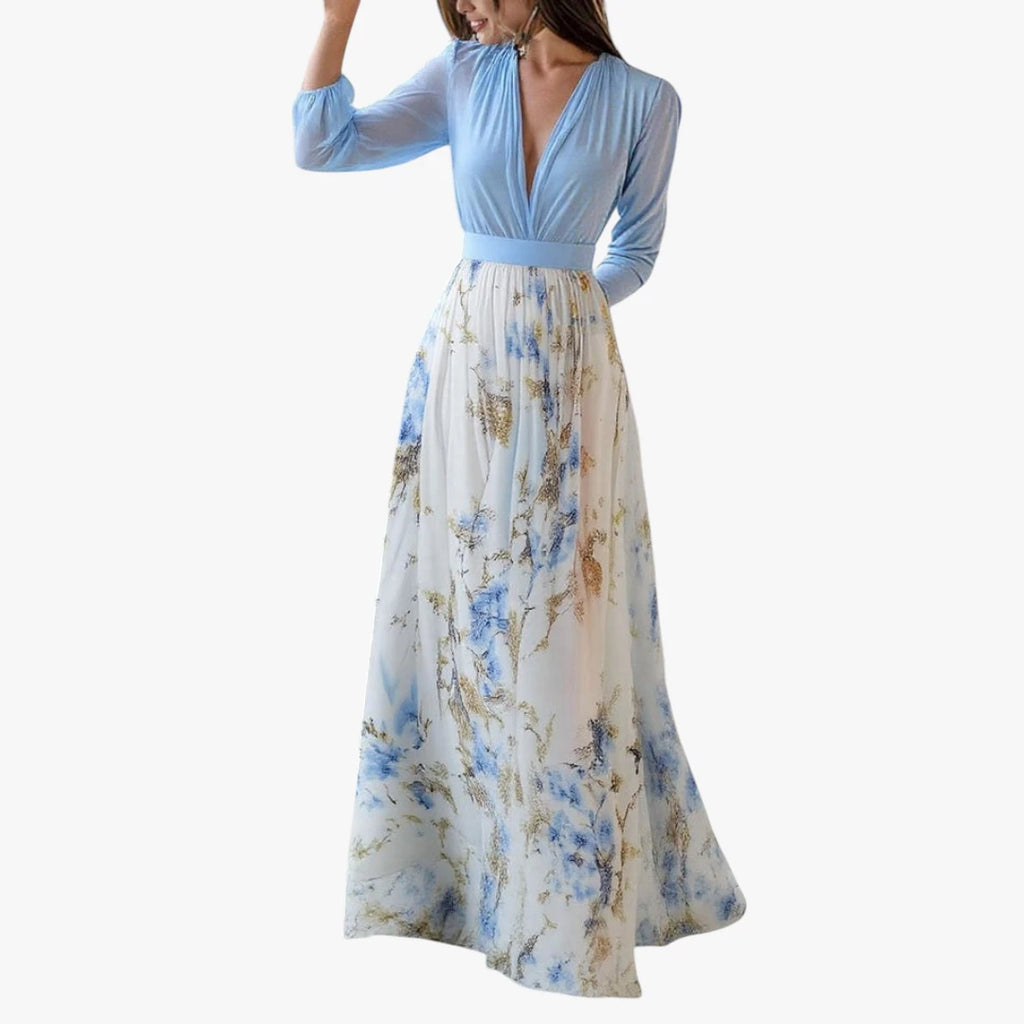 Dame Elegant Maxi Sommerkjole med Blomstret Print