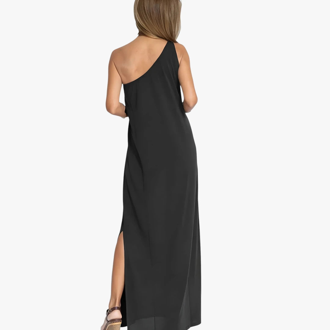Dame Elegant Maxi Sommerkjole med One Shoulder