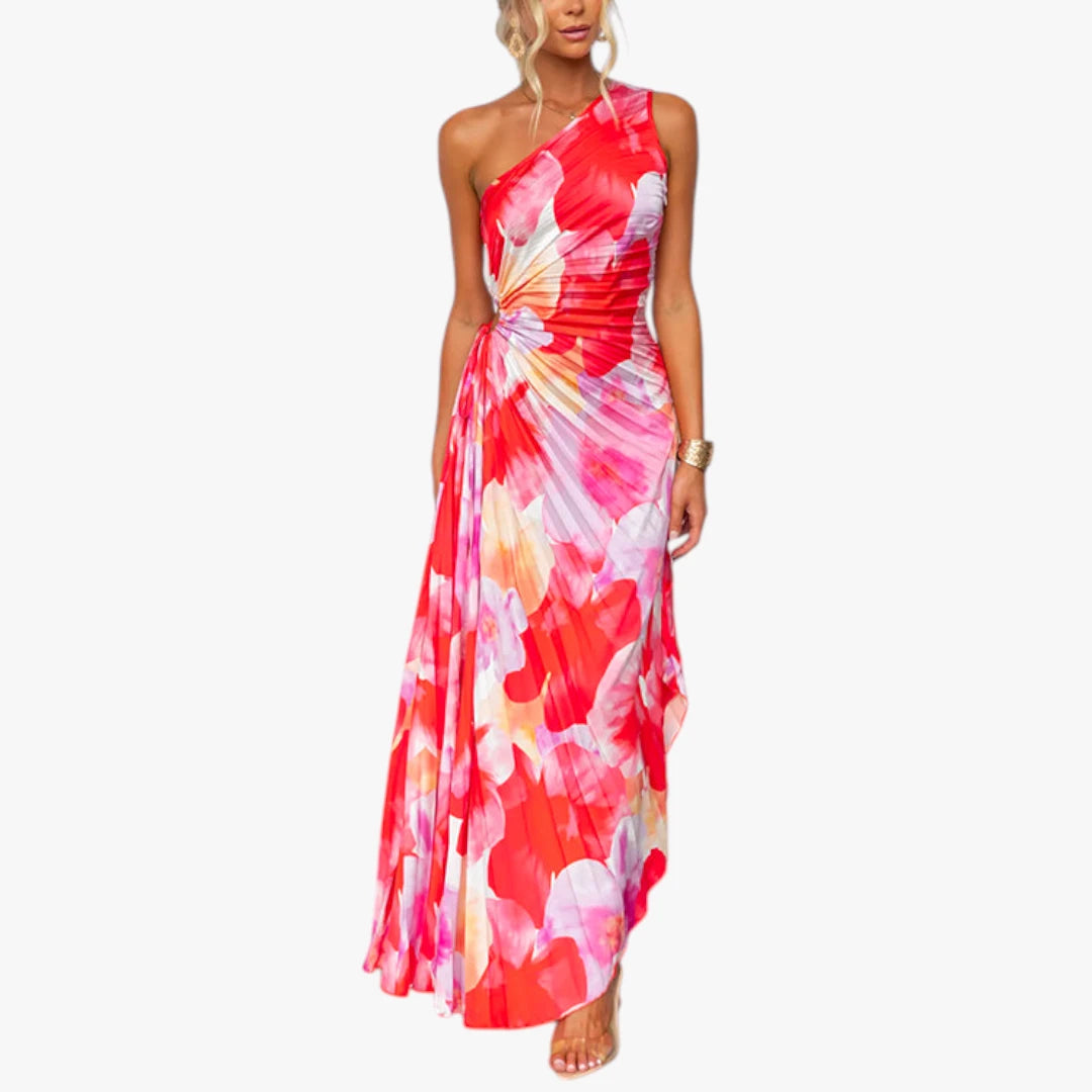 Dame Elegant Maxi Sommerkjole med One Shoulder