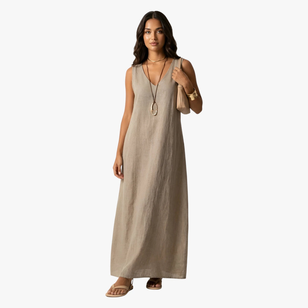 Dame Elegant Maxi Sommerkjole med Uden Ærmer