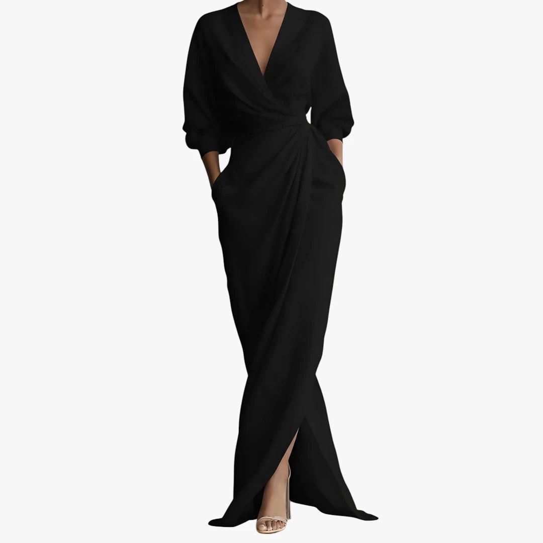Dame Elegant Maxi Sommerkjole med Wrap-Talje