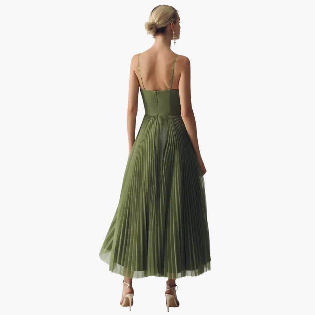 Dame Elegant Midi Kjole til Bryllup med Korset