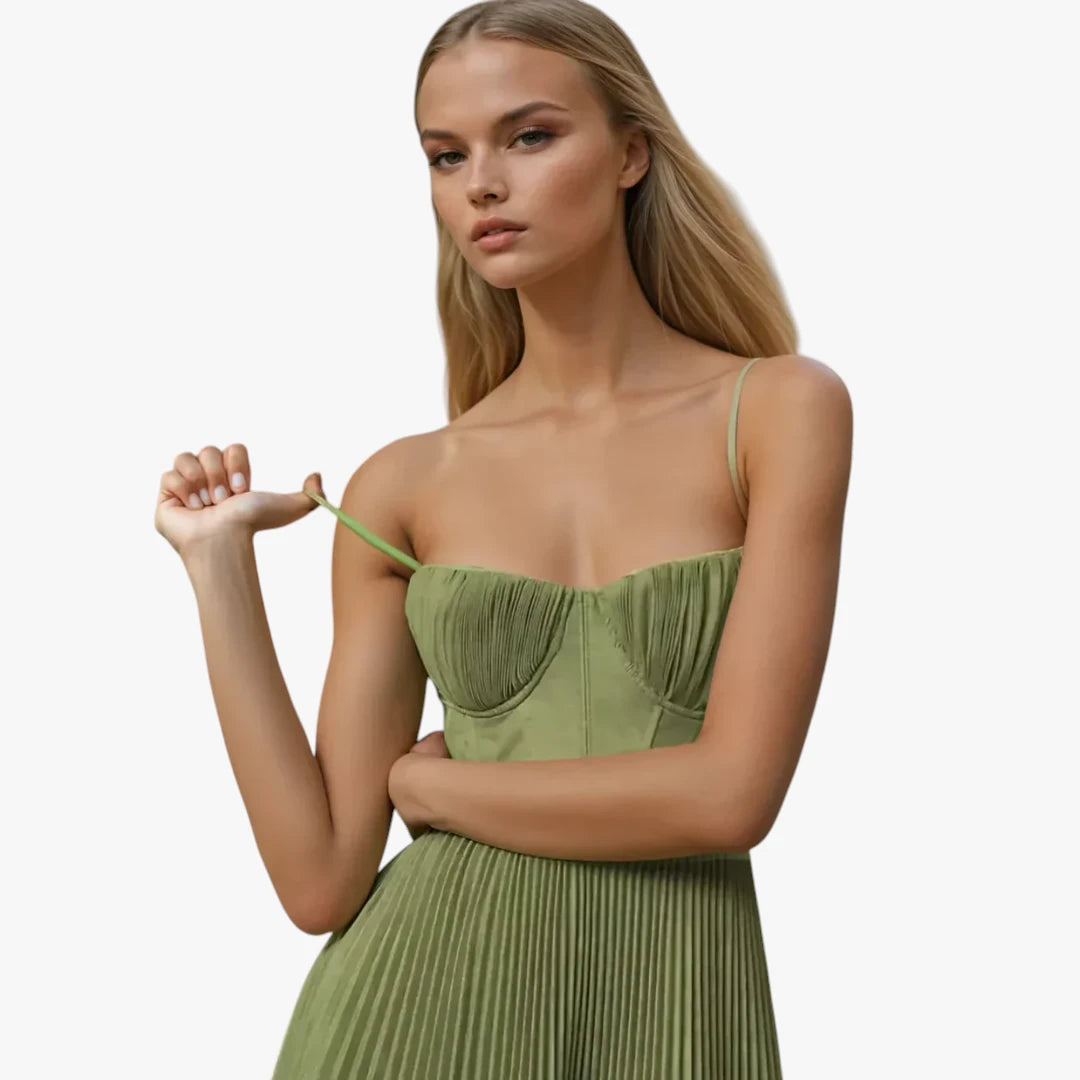 Dame Elegant Midi Kjole til Bryllup med Korset