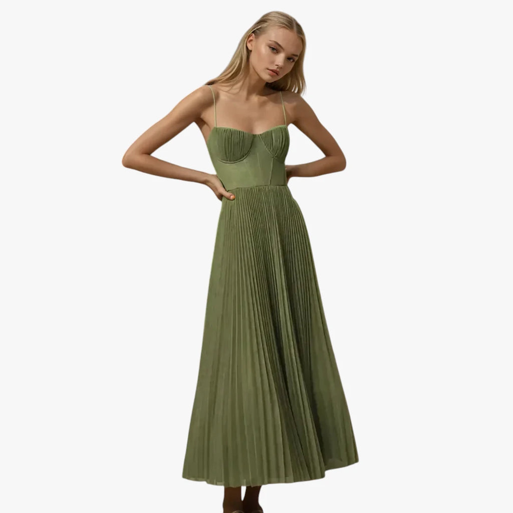 Dame Elegant Midi Kjole til Bryllup med Korset