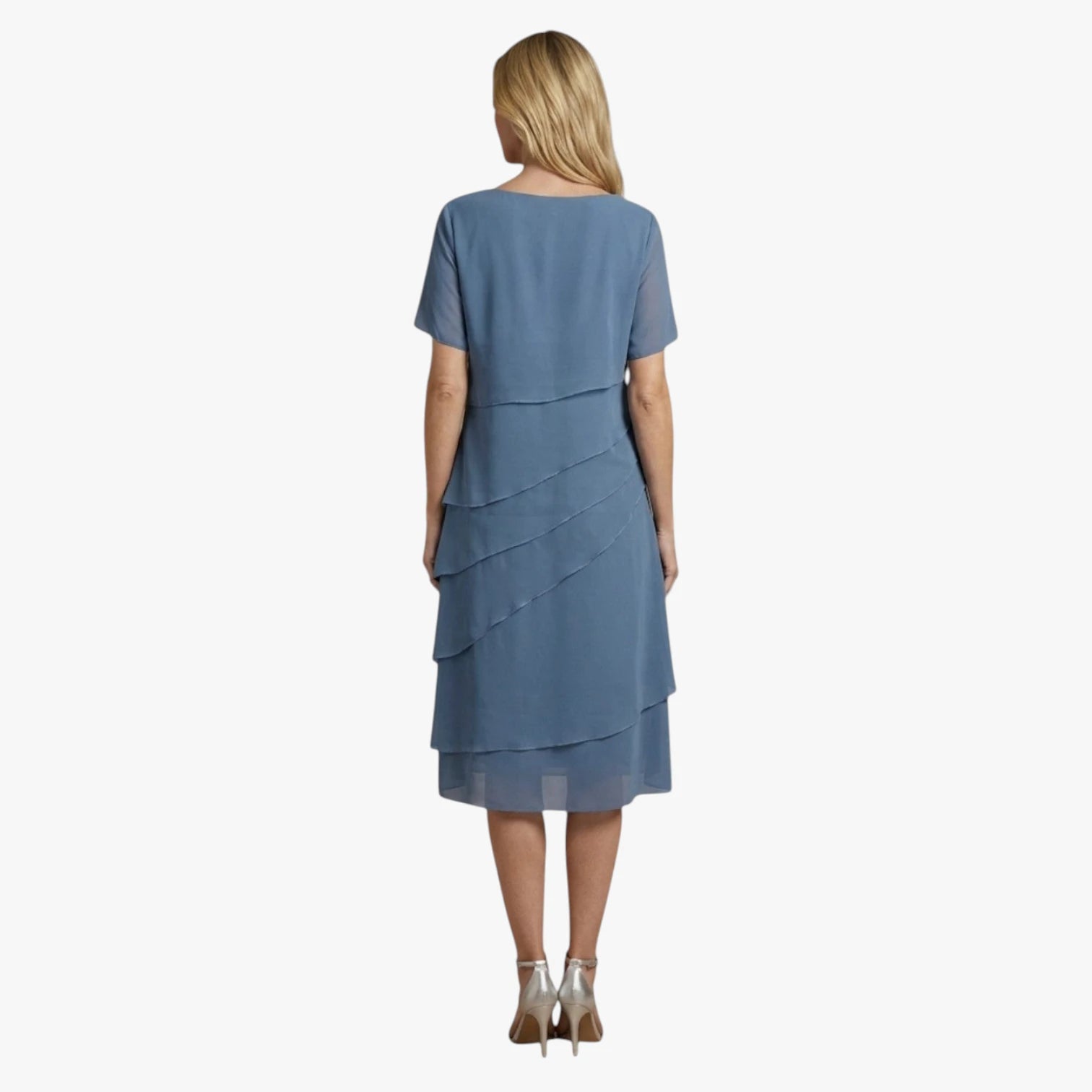 Dame Elegant Midi Sommerkjole med Ærmer