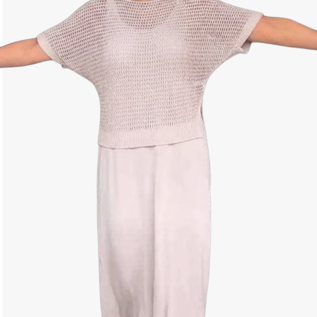Dame Elegant Midi Sommerkjole med Hæklet Cover