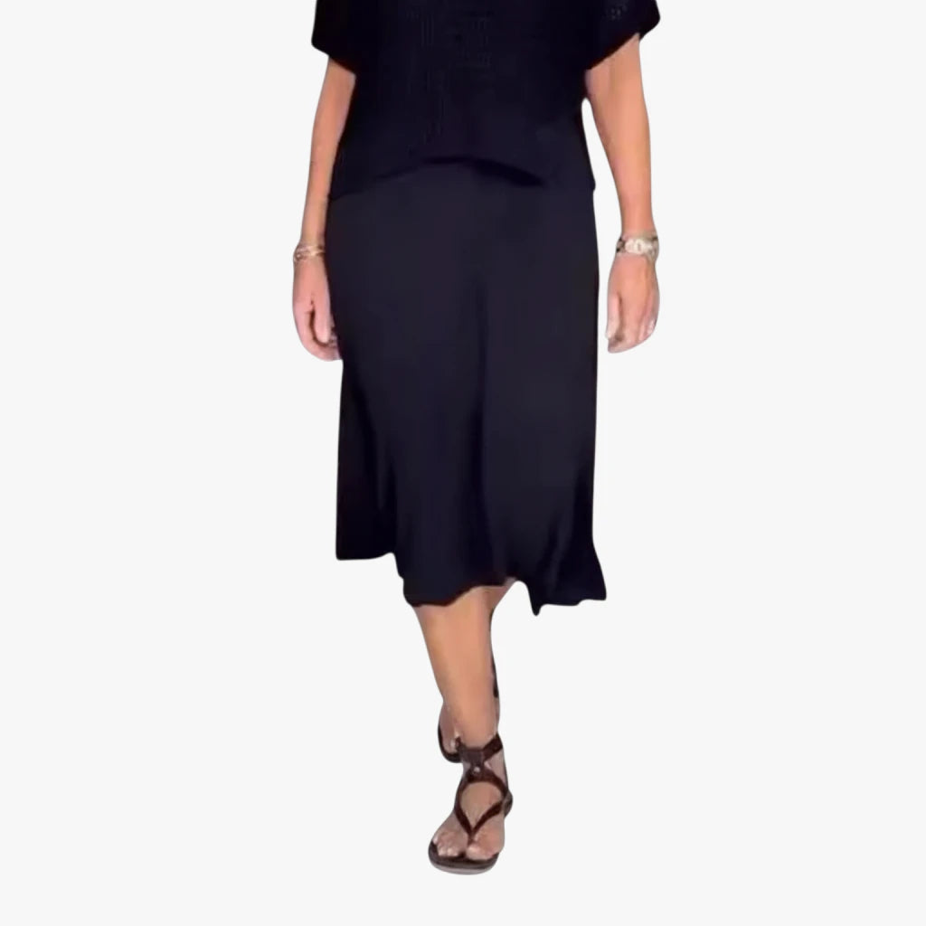 Dame Elegant Midi Sommerkjole med Hæklet Cover