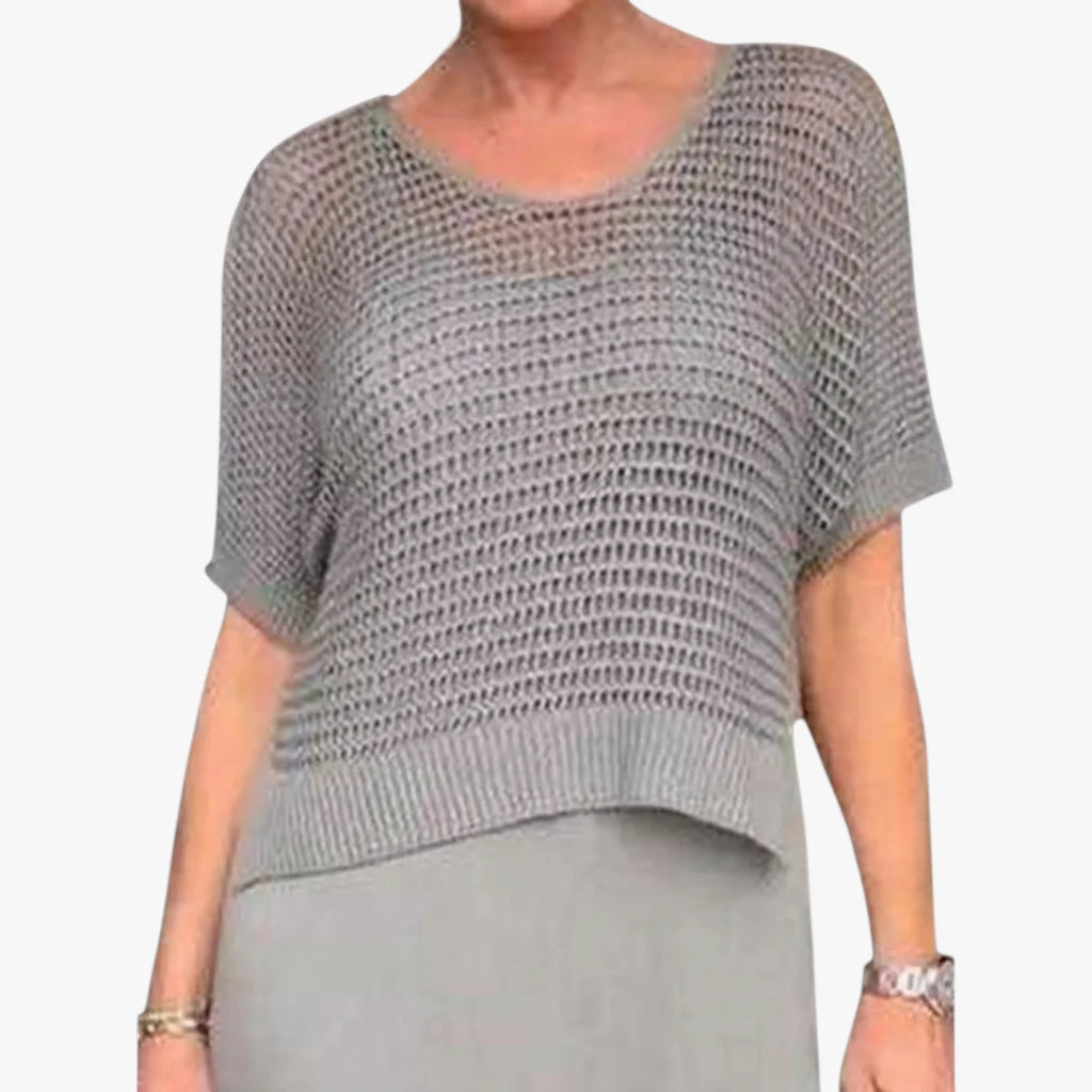 Dame Elegant Midi Sommerkjole med Hæklet Cover