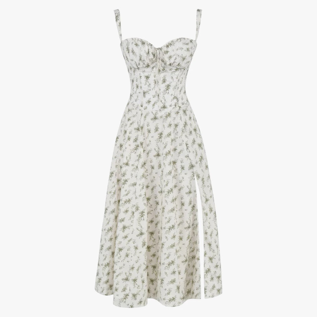 Dame Elegant Midi Sommerkjole med Korset og Slids