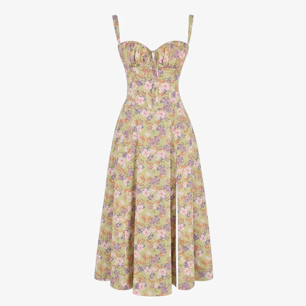 Dame Elegant Midi Sommerkjole med Korset og Slids