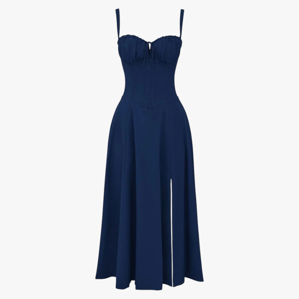 Dame Elegant Midi Sommerkjole med Korset og Slids