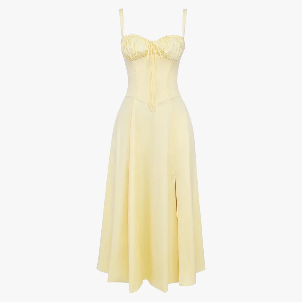 Dame Elegant Midi Sommerkjole med Korset og Slids
