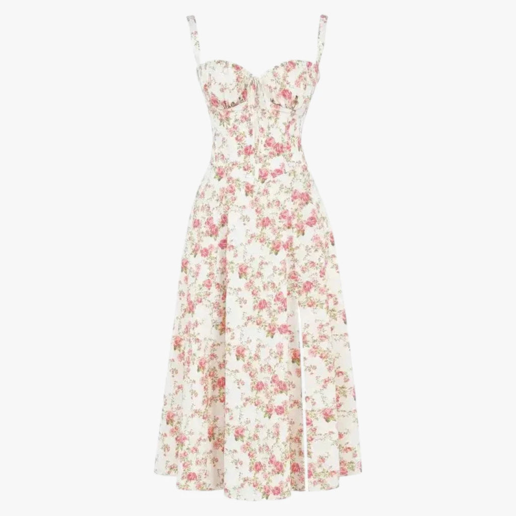Dame Elegant Midi Sommerkjole med Korset og Slids