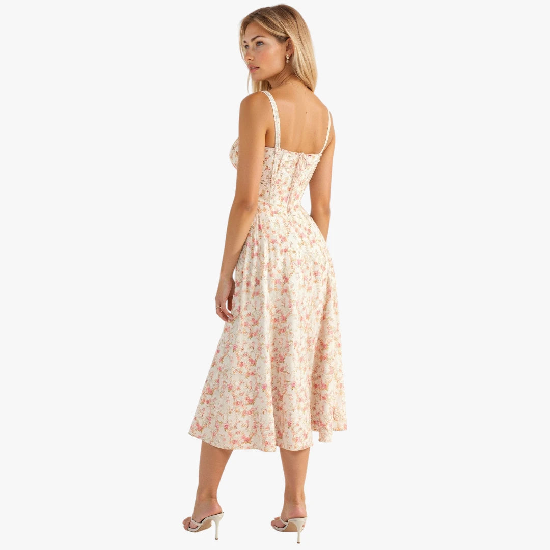 Dame Elegant Midi Sommerkjole med Korset og Slids