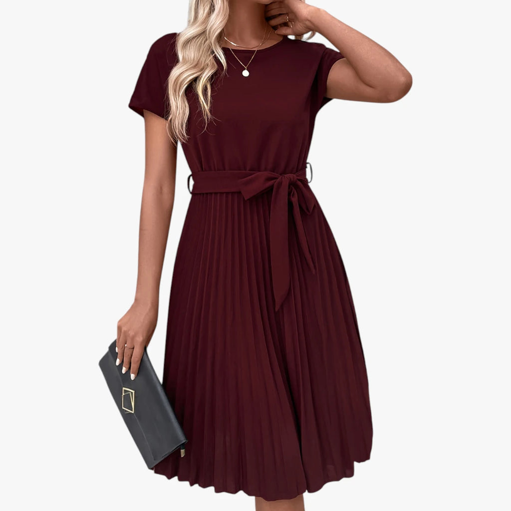 Dame Elegant Midi Sommerkjole med Smock