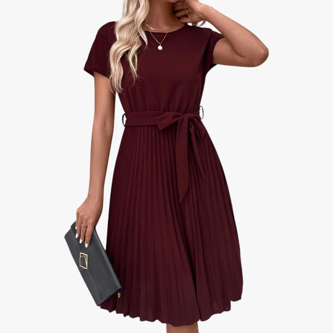Dame Elegant Midi Sommerkjole med Smock
