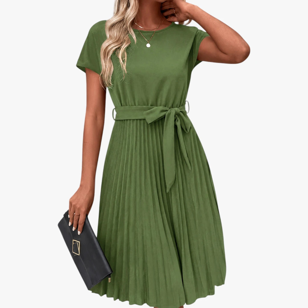 Dame Elegant Midi Sommerkjole med Smock