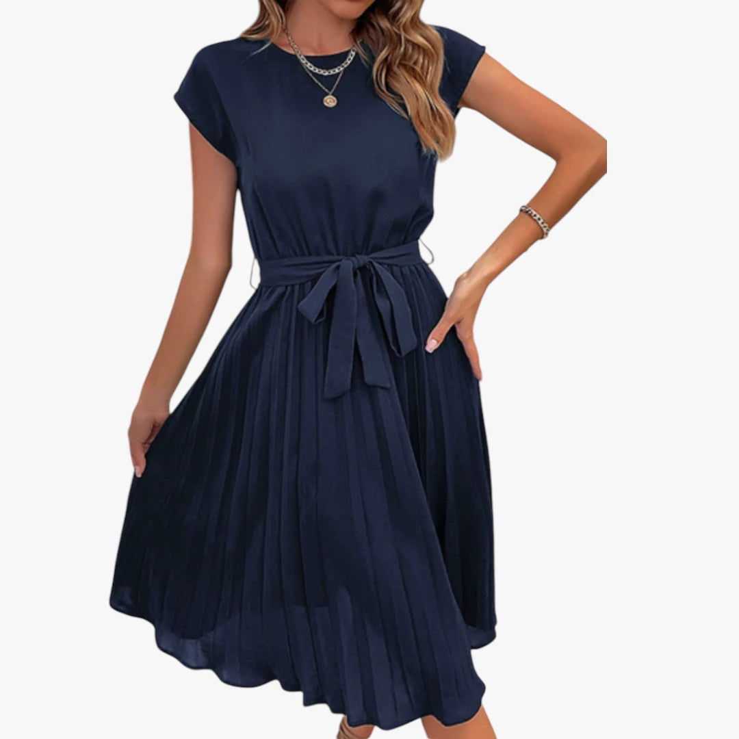 Dame Elegant Midi Sommerkjole med Smock