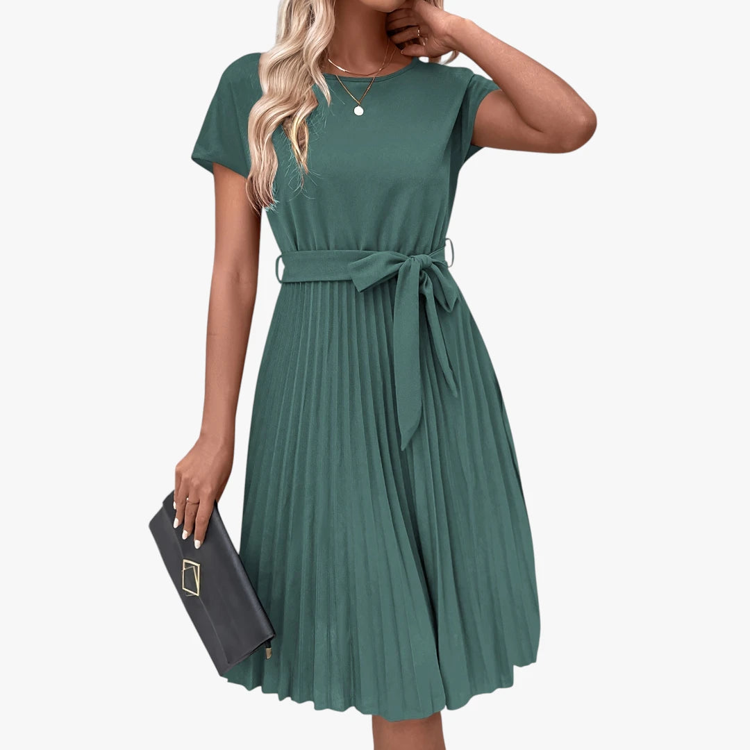 Dame Elegant Midi Sommerkjole med Smock