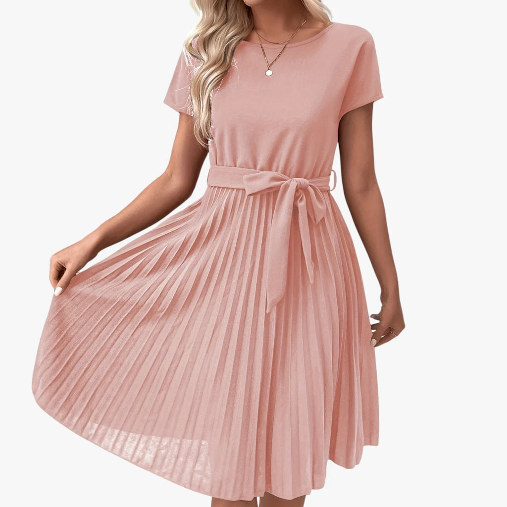 Dame Elegant Midi Sommerkjole med Smock