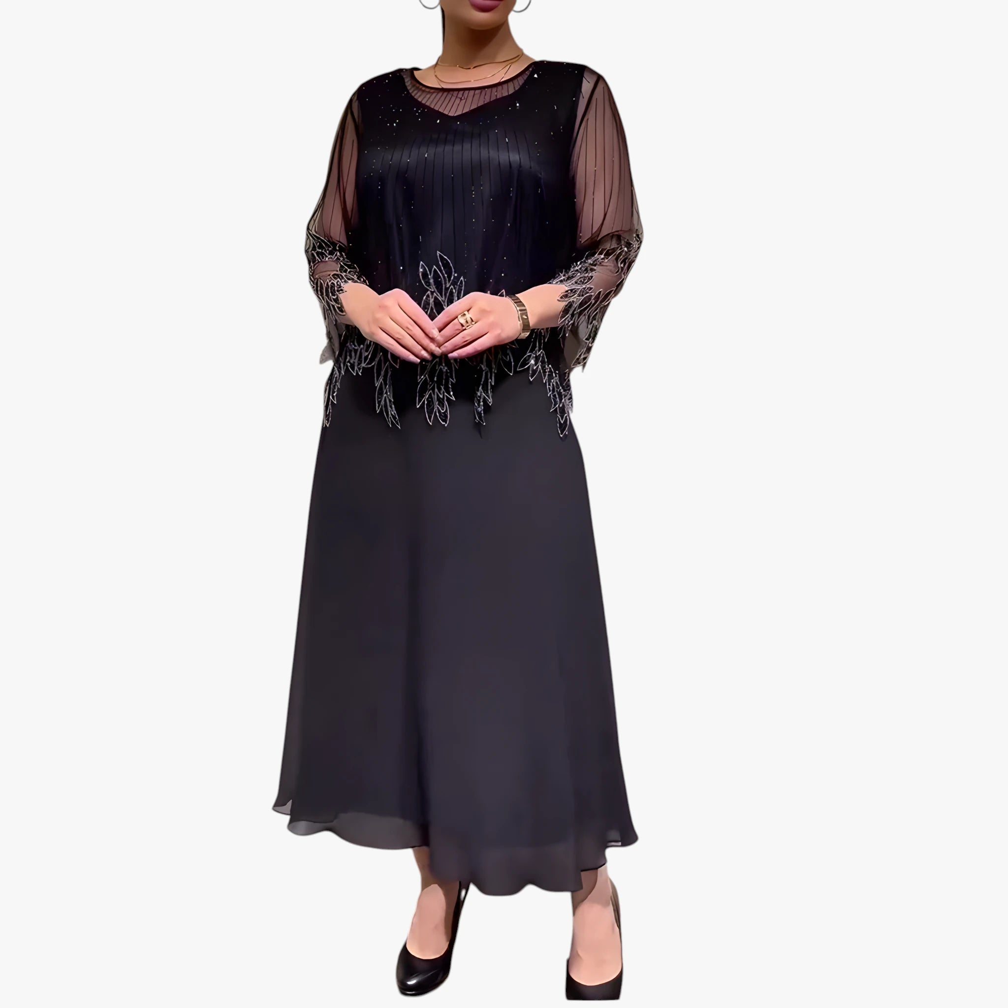 Dame Elegant Sommerkjole med Blonder