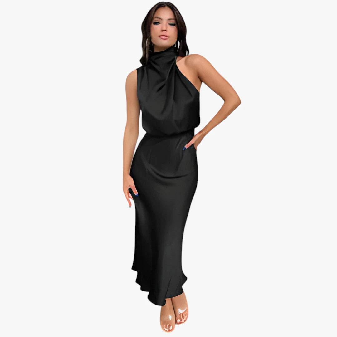 Dame Fest Maxi Kjole til Bryllup med Halterneck
