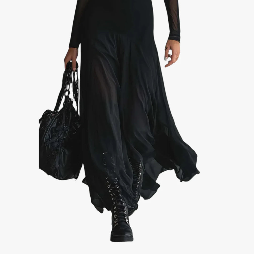Dame Fest Maxi Kjole til Bryllup med Lange Ærmer