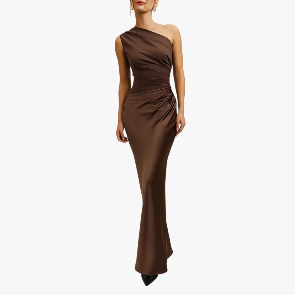 Dame Bodycon Maxi Kjole til Bryllup med One Shoulder