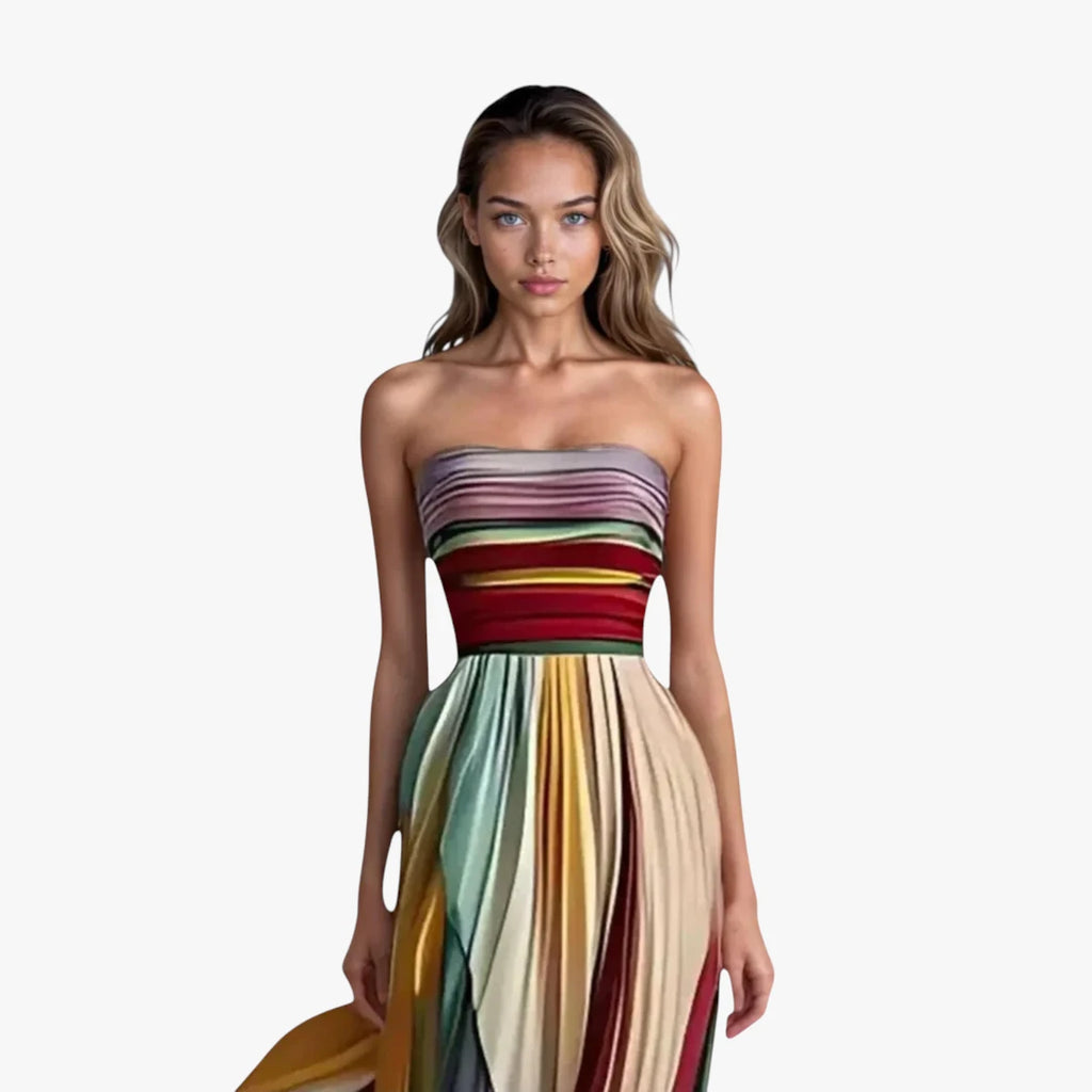 Dame Festiv Maxi Sommerkjole med Bandeau