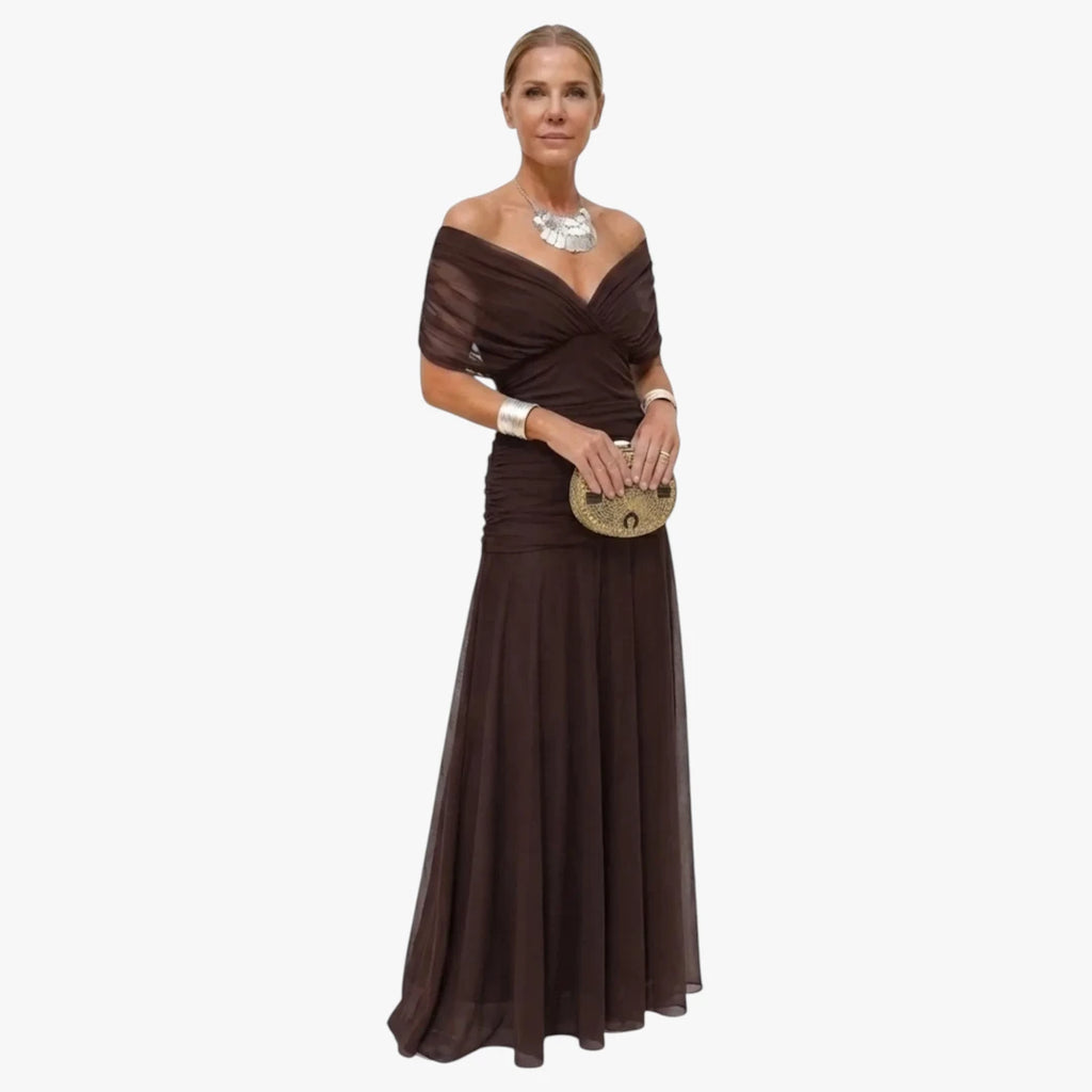 Dame Festlig Maxi Kjole til Bryllup med Off Shoulder