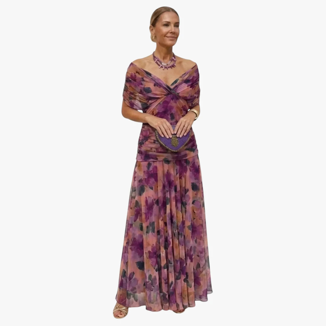 Dame Festlig Maxi Kjole til Bryllup med Off Shoulder