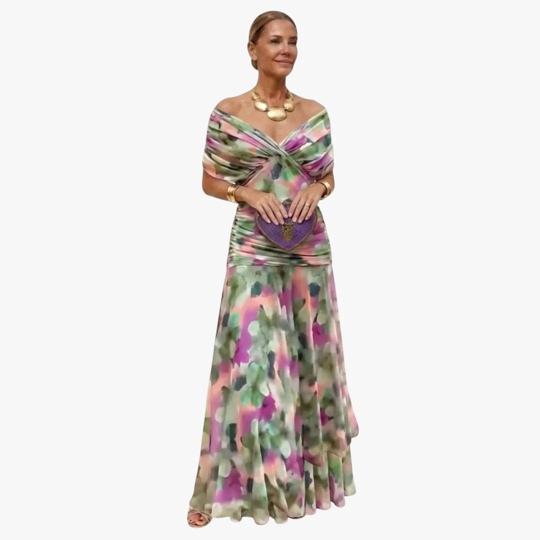 Dame Festlig Maxi Kjole til Bryllup med Off Shoulder