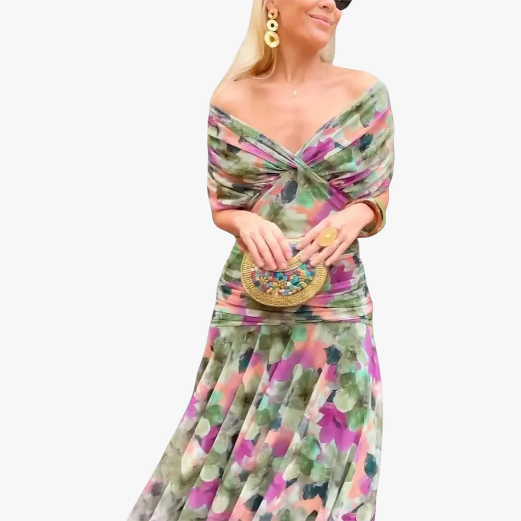 Dame Festlig Maxi Kjole til Bryllup med Off Shoulder