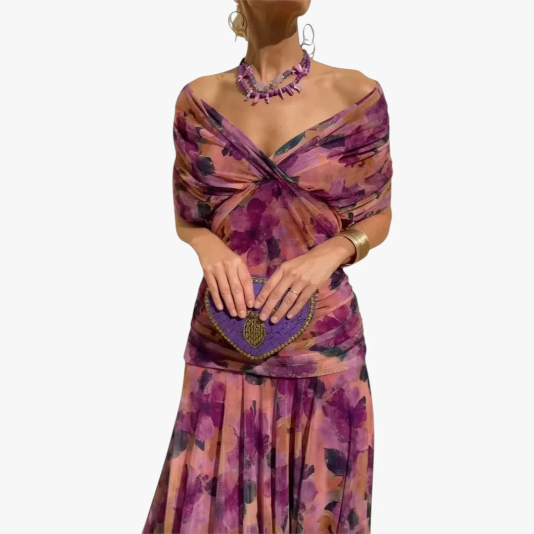 Dame Festlig Maxi Kjole til Bryllup med Off Shoulder