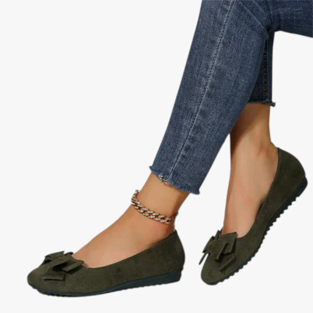 Dame Flade Ballerina Sko med Slip-on og Svangstøtte