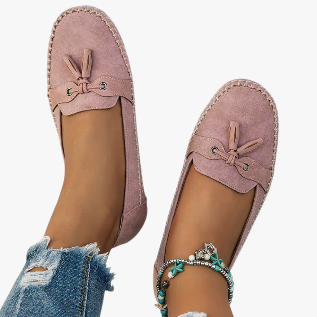 Dame Flade Lette Loafers med Snøre og For
