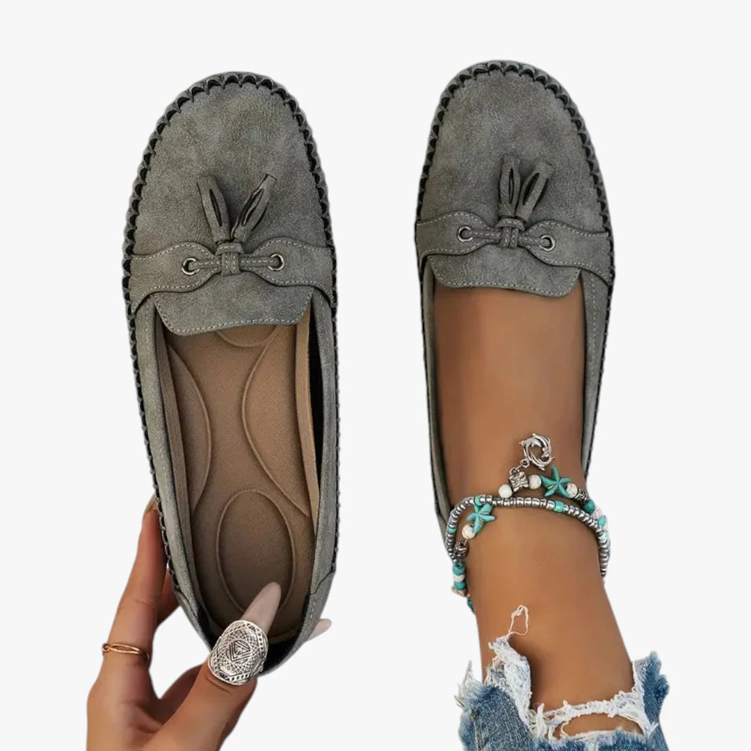 Dame Flade Lette Loafers med Snøre og For