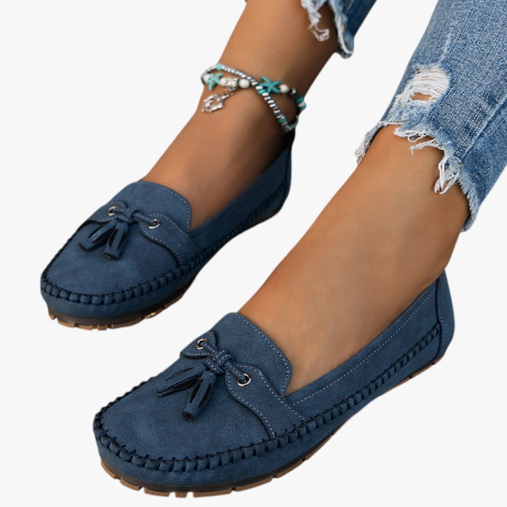 Dame Flade Lette Loafers med Snøre og For