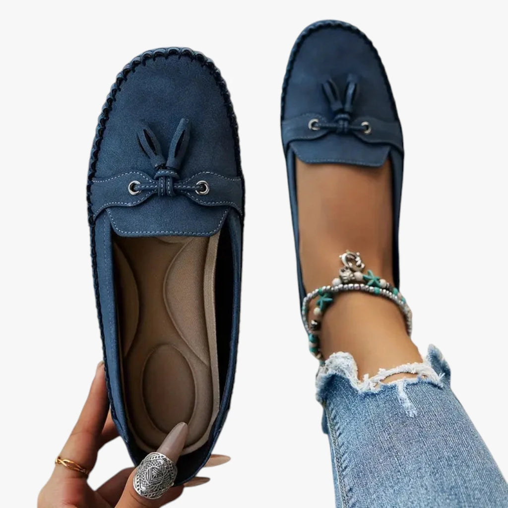 Dame Flade Lette Loafers med Snøre og For