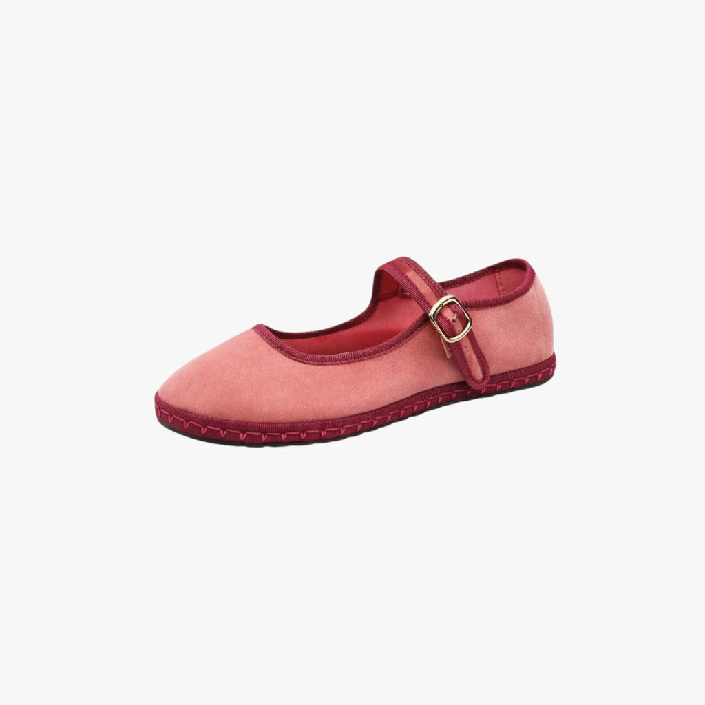Dame Flade Mary Jane Sko med Velcro