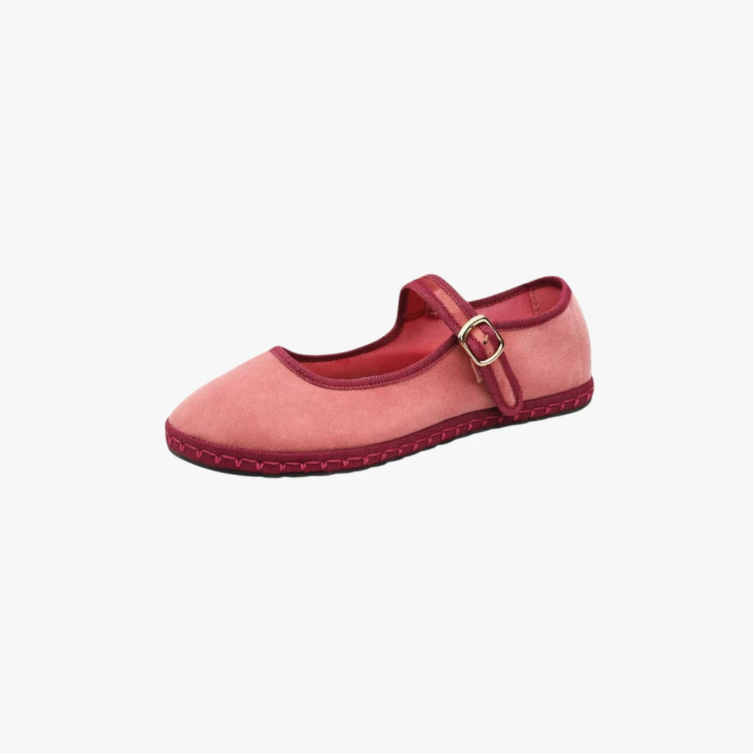 Dame Flade Mary Jane Sko med Velcro