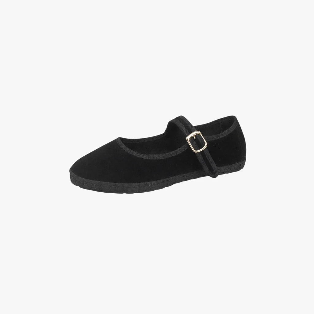 Dame Flade Mary Jane Sko med Velcro