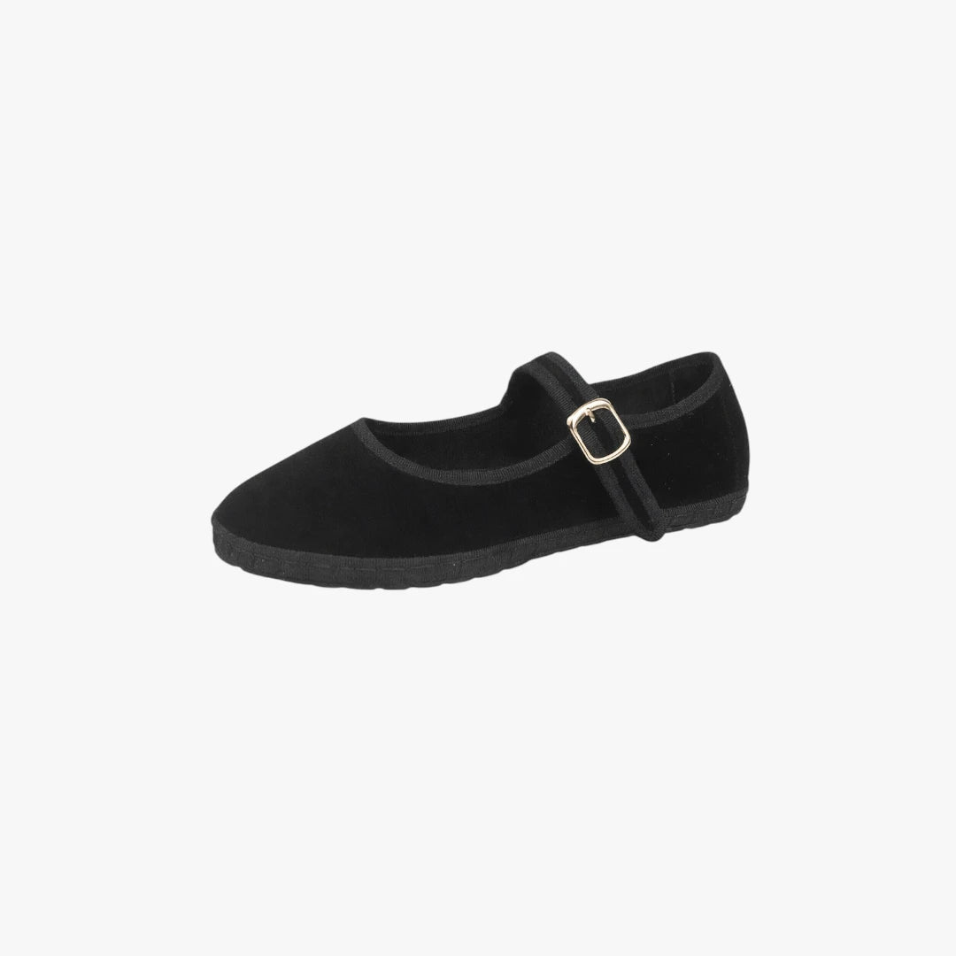Dame Flade Mary Jane Sko med Velcro